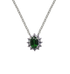 Pendente oro bianco 18K con diamanti e smeraldo TRT