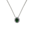 Pendente oro bianco 18K con diamanti e smeraldo TRT