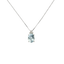 Pendente Oro bianco 18K con Diamanti e Acquamarina Tonda