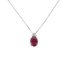Pendente Oro bianco 18K con Diamanti e Rubino Tondo