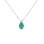Pendente Oro bianco 18K con Diamanti e Smeraldo Tondo