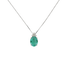 Pendente Oro bianco 18K con Diamanti e Smeraldo Tondo
