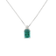 Pendente Oro bianco 18K con Diamanti e Smeraldo Quadrato