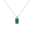 Pendente Oro bianco 18K con Diamanti e Smeraldo Quadrato