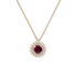 Pendente Contorno Oro rosa 18K con Diamanti e Rubino