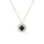 Pendente Contorno Oro giallo 18K con Diamanti e Smeraldo