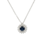 Pendente Contorno Oro bianco 18K con Diamanti e Zaffiro TRT