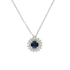 Pendente Contorno Oro bianco 18K con Diamanti e Zaffiro TRT