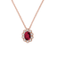 Pendente Oro rosa 18K con Diamanti e Rubino