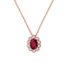 Pendente Oro rosa 18K con Diamanti e Rubino