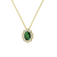 Pendente Oro giallo 18K con Diamanti e Smeraldo