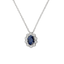 Pendente Oro bianco 18K con Diamanti e Zaffiro