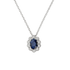 Pendente Oro bianco 18K con Diamanti e Zaffiro