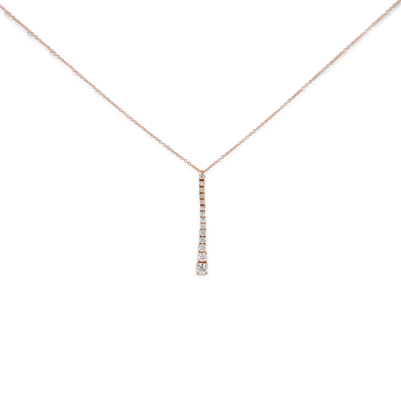 Pendente Degradè in Oro Rosa 18K con Diamanti da 0.47 a 0.62 ct