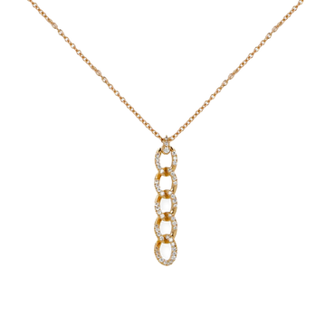 Pendente groumette oro giallo 18K con diamanti full pavè da 0.12 a 0.68 ct