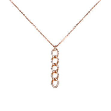 Pendente groumette oro rosa 18K con diamanti full pavè da 0.12 a 0.68 ct