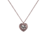 Pendente in oro rosa 18K con diamanti pavè con cuore centrale doppio contorno