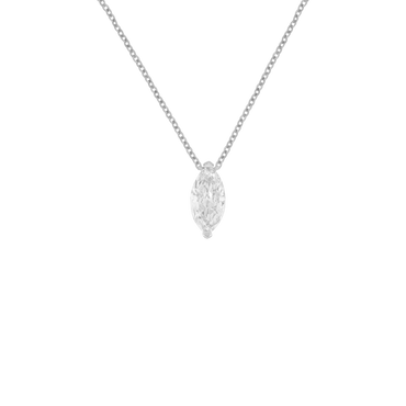 Pendente a filo oro bianco 18K con diamanti marquise da 0.20 a 0.55 ct