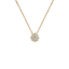 Pendente Oro Giallo 18K con Diamante Centrale e Contorno di Diamanti