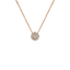 Pendente Oro Rosa 18K con Diamante Centrale e Contorno di Diamanti