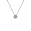 Pendente Oro Bianco 18K con Diamante Centrale e Contorno di Diamanti