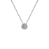 Pendente Oro Bianco 18K con Diamante Centrale e Contorno di Diamanti