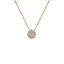 Pendente Oro Rosa 18K con Diamante Centrale e Contorno di Diamanti