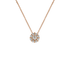 Pendente Oro Rosa 18K con Diamante Centrale e Contorno di Diamanti