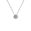 Pendente Oro Bianco 18K con Diamante Centrale e Contorno di Diamanti
