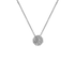 Pendente Oro Bianco 18K con Diamante Centrale e Contorno di Diamanti