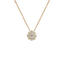 Pendente Oro Giallo 18K con Diamante Centrale e Contorno di Diamanti