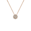 Pendente Oro Rosa 18K con Diamante Centrale e Contorno di Diamanti
