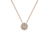 Pendente Oro Rosa 18K con Diamante Centrale e Contorno di Diamanti