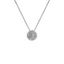 Pendente Oro Bianco 18K con Diamante Centrale e Contorno di Diamanti
