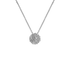 Pendente Oro Bianco 18K con Diamante Centrale e Contorno di Diamanti