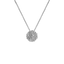 Pendente Oro Bianco 18K con Diamante Centrale e Contorno di Diamanti