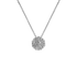 Pendente Oro Bianco 18K con Diamante Centrale e Contorno di Diamanti