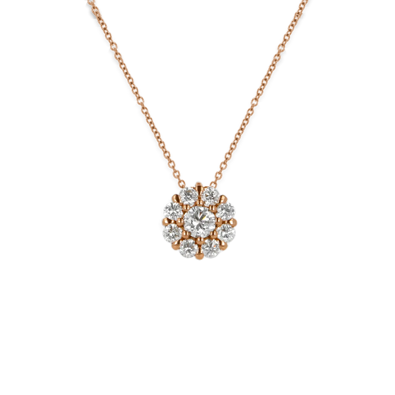 Pendente Oro Rosa 18K con Diamanti