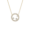 Ciondolo in oro giallo 18K con diamanti con 3 cuori