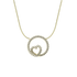 Pendente oro giallo 18K a cerchio cuore intrecciato