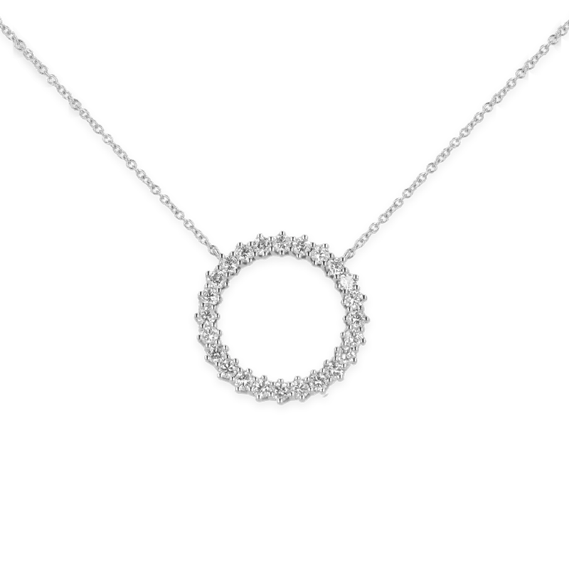 Pendente nuda mezza veretta con diamanti in ob e oro bianco 18k