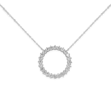 Pendente nuda mezza veretta con diamanti in ob e oro bianco 18K