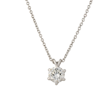 Pendente sei griffe oro bianco 18K con diamanti da 0.30 a 1.00 ct