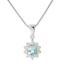 Pendente acquamarina con diamanti e oro bianco 18K