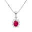 Pendente rubino con diamanti e oro bianco 18K