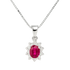 Pendente rubino con diamanti e oro bianco 18K