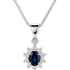 Pendente zaffiro con diamanti e oro bianco 18K