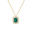 Pendente Oro Giallo 18K con Diamanti e Smeraldo Ottagonale