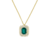 Pendente Oro Giallo 18K con Diamanti e Smeraldo Ottagonale
