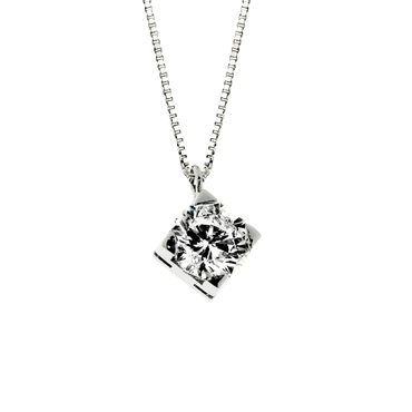 Pendente oro bianco 18K con diamanti da 0.27 a 0.73 ct